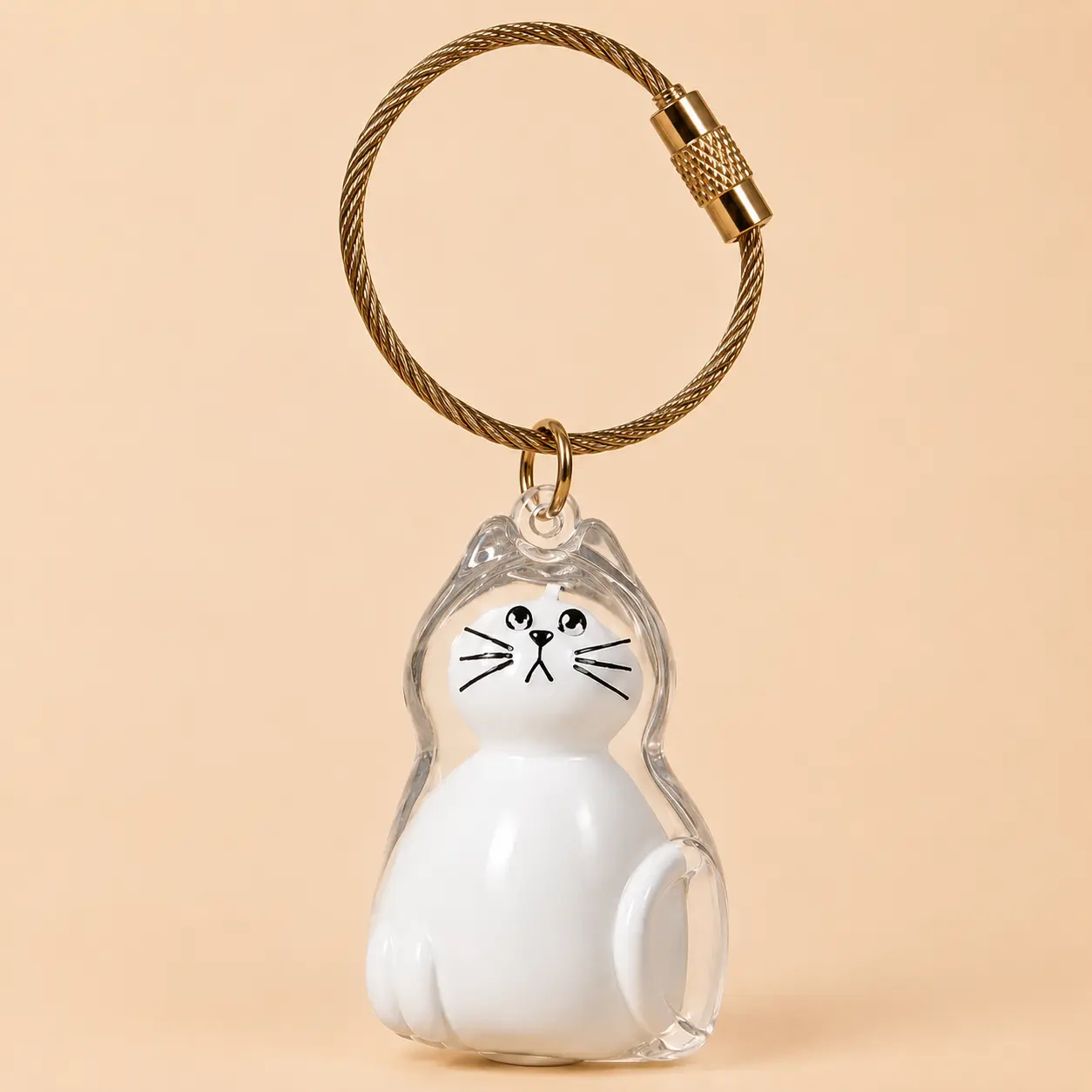 Sitting Cat keepsake keychain